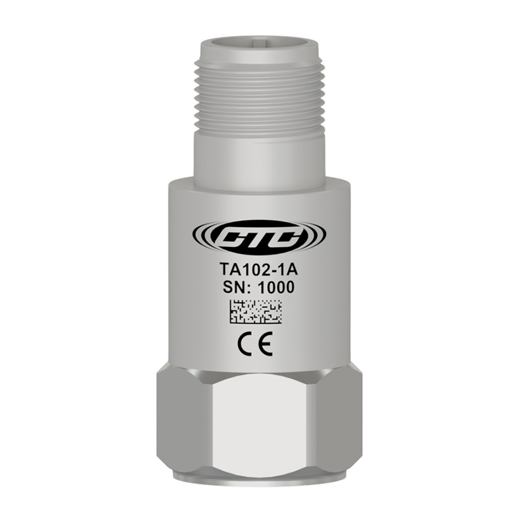 TA102 - Salida doble, temperatura / aceleración, conector / cable de salida top, 100 mV / g, 10 mV / ° C