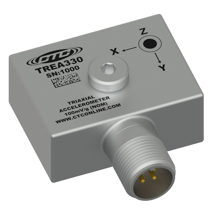 TREA330 - Acelerómetro triaxial compacto de primera calidad, 100 mV / g